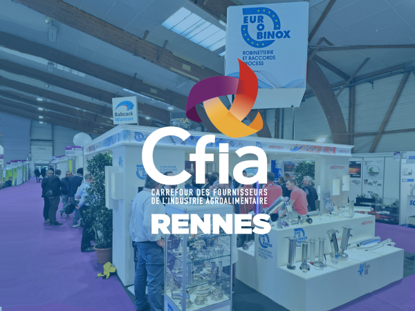 CFIA Rennes 2025 Image illustrant le stand EUROBINOX sur le salon CFIA à Rennes avec le logo du salon
